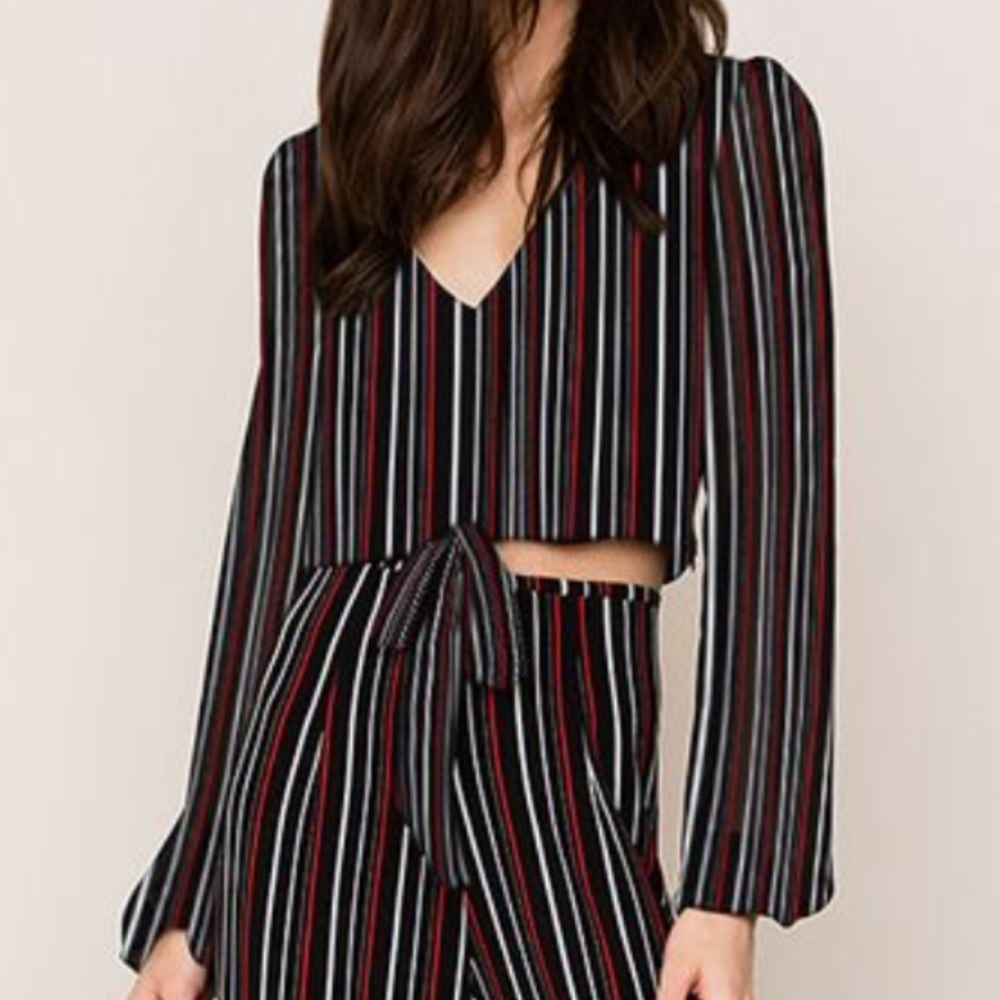 Yumi Kim It Takes Two Stunner Striped Crop Top Blouse Women’s XXS